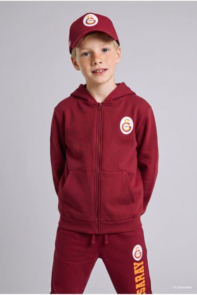 Galatasaray Label Embroidered Gabardine Cotton Cap Hat for Boys I9593A826Wn