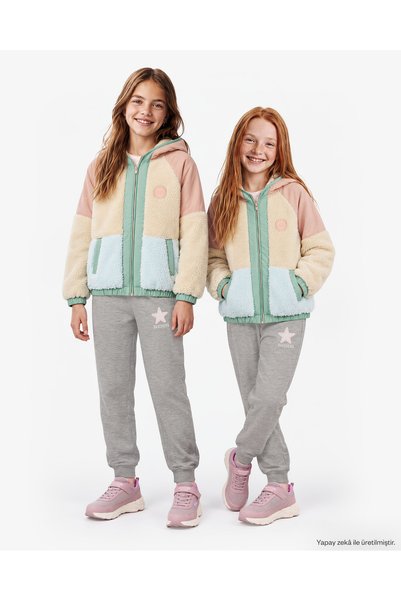 SKECH SHERPA Multiblock Full-Zip Jacket—Large Girls' Pink Jacket SK2620142-0273