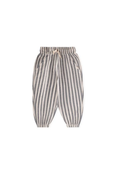 Muslin Trousers, 1-6 Years, Navy Blue, Thick Striped.