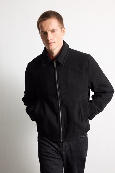 Regular Fit Mock Neck Zippered Pocket Jacket I1023AX26WN