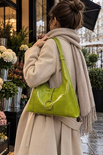 Women's Emerson Hobo Shoulder Bag with Detailed Leather Trim