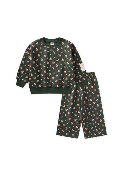 Patterned Sweatshirt Set 2-8 Years Khaki Green