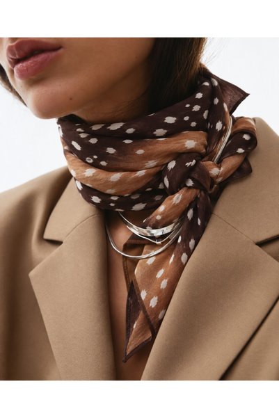 Bambi-Patterned Scarf, 70x70