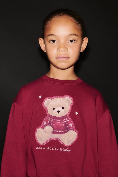 Sweatshirt with Loose Cut and Motif Detail