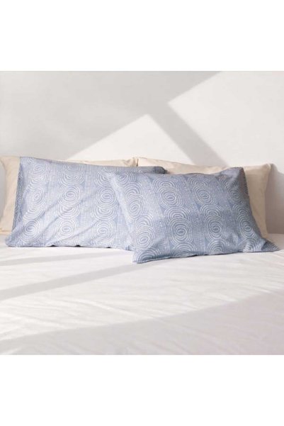 Soft Dune Set of 2 Pillowcases - Blue - 50x70 cm