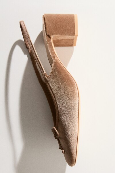 Block Heeled Open Back Shoes