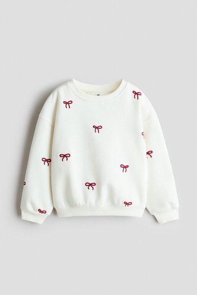 Sweatshirt with Loose Cut and Motif Detail