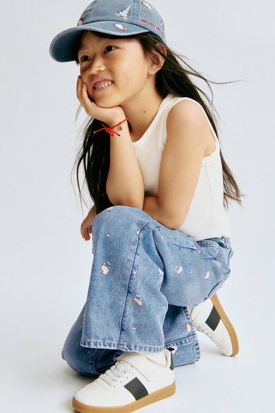 Wide Leg Jeans Printed