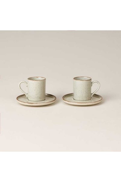 Kitchen Derya 4-Piece 2-Person Coffee Cup Set - Khaki