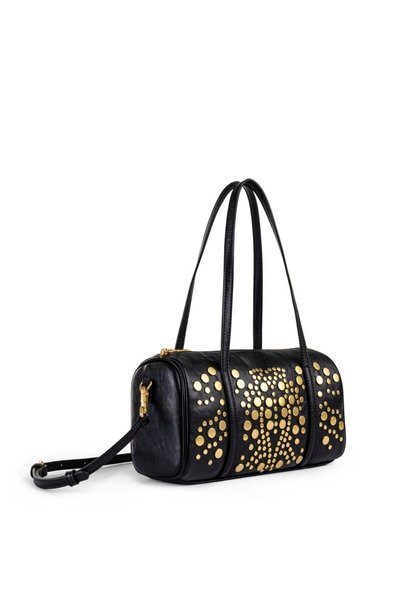 BAG WITH METAL-ACCENTED ACCESSORIES
