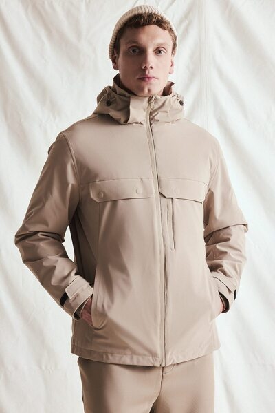 Regular Fit Hooded Waterproof Jacket H1895Ax26Wn