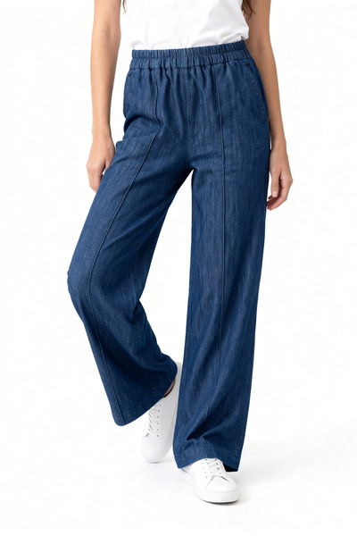 Women's Elastic Waist Striped Pants