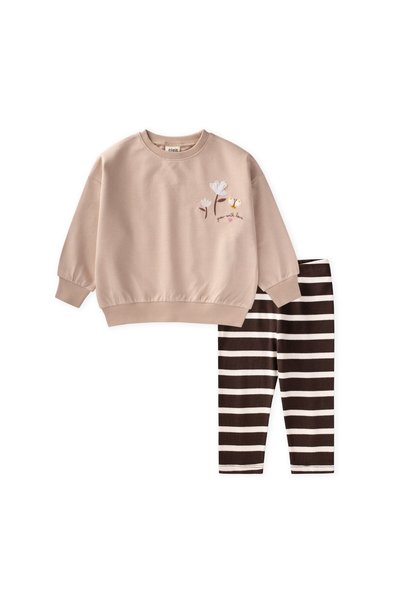 Lightweight Transitional T-Shirt Set with Leggings, Ages 1–7, Beige