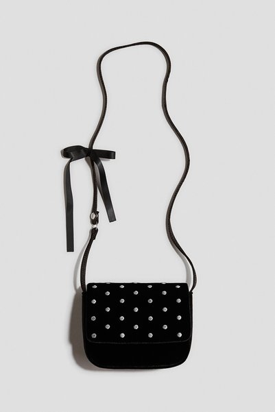 Embroidered Velvet Crossbody Bag