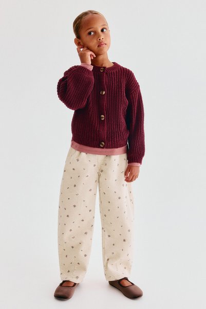Barrel-Leg Corduroy Trousers