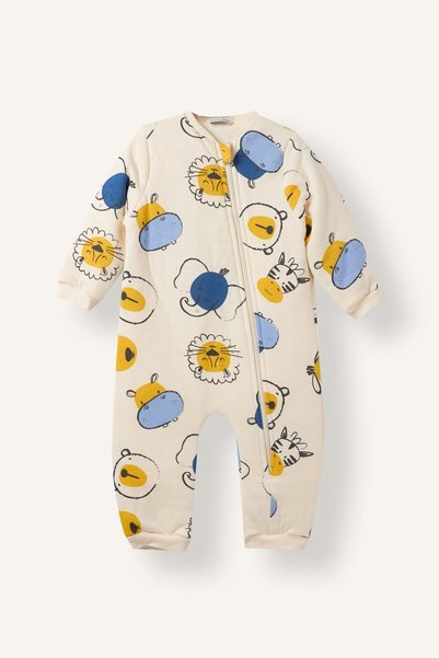 Animal Print Zippered Jumpsuit 2-Piece Set for Baby Boys I9751A526Wn