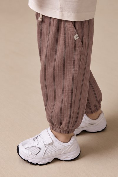 Muslin Shalwar Trousers 1-6 Years Copper Double Striped