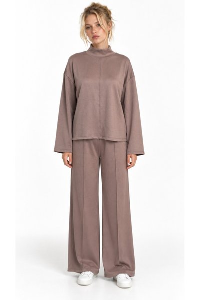 High Collar Wide Leg Tracksuit Set