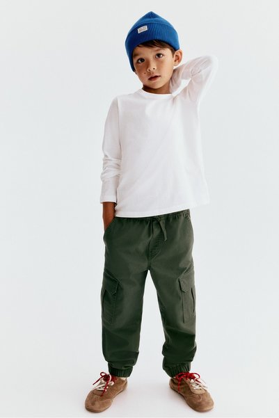 Cotton Cargo Jogger Pants