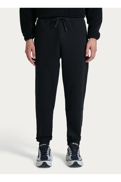 MNP1517-BKW NB Lifestyle Men's Black Elastic-Waist Regular-Fit Athletic Sweatpants