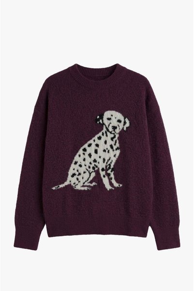 Plum-Colored Dalmatian Yumoş Sweater