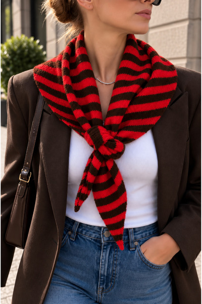 Triangular Striped Shawl 145X55Cm