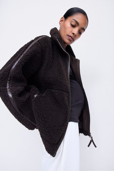 Mama Zippered Plush Jacket