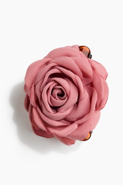 Flower-Embellished Buckled Hair Clip