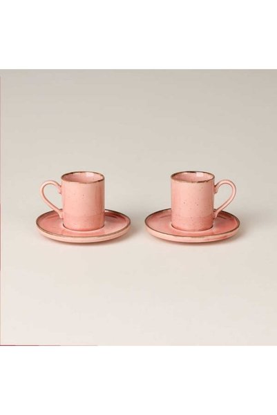 Kitchen Derya 4-Piece 2-Person Coffee Cup Set - Pink