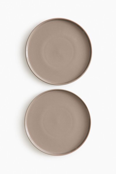 2 Stoneware Dinner Plates