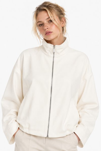 Women's polo collar zippered oversize jacket