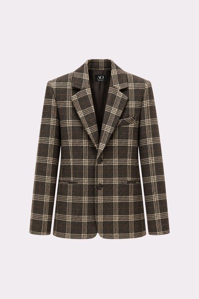 Premium belvion blazer checkered wool jacket