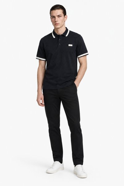 Stripe Detailed Sports Men's Polo T-Shirt