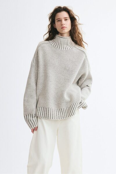 Half Turtleneck Wool Sweater