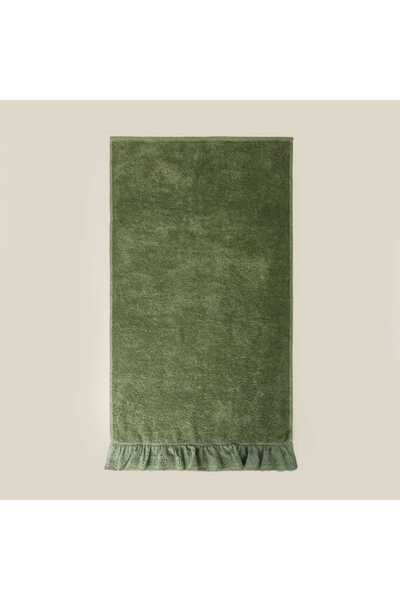 Soft Ruffled Face Towel - Green - 50x90 cm