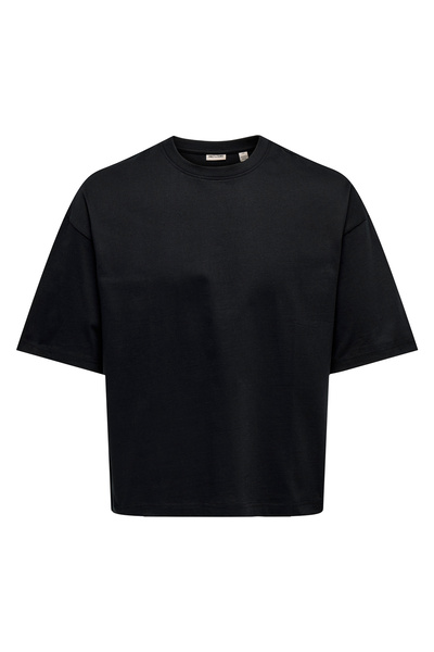 ONSFRED RLX SS Cropped T-Shirt Black Men’s Crew Neck Relaxed-Fit T-Shirt