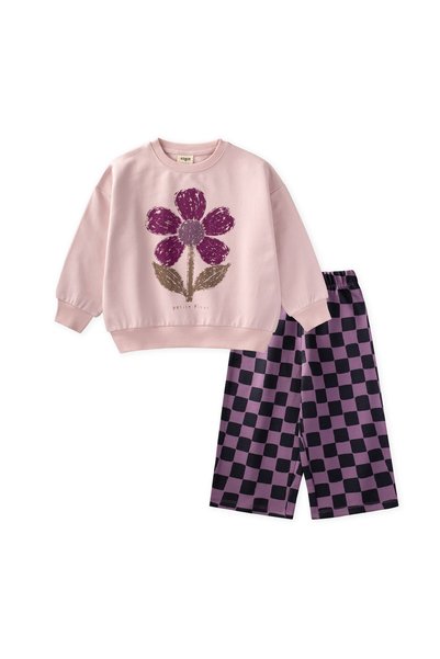 Patterned Sweatshirt Set for Girls, Ages 2–8, Powder Pink