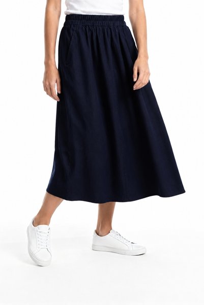 Women's Denim A-Line Midi SKIRT