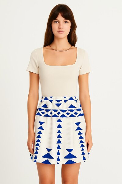 Summer printed viscose shorts skirt