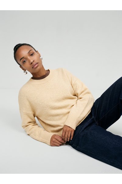 10886 Wool Blend Crew Neck Sweater
