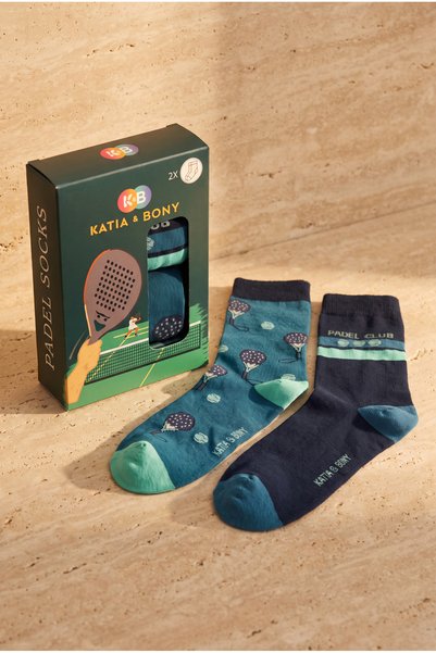 Unisex 2-Pack Cotton Padel Socks in a Box, Green