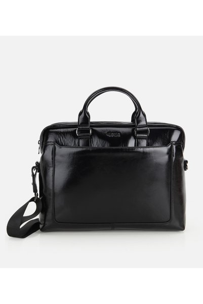 Men's Leather Black Distressed-Look Laptop & Document Bag