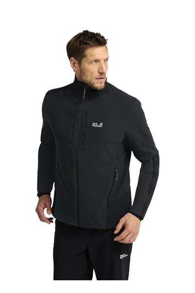 STONETRAIL 2L INS JKT M Black Men’s Mock Neck Logo-Printed Regular-Fit Sports Jacket