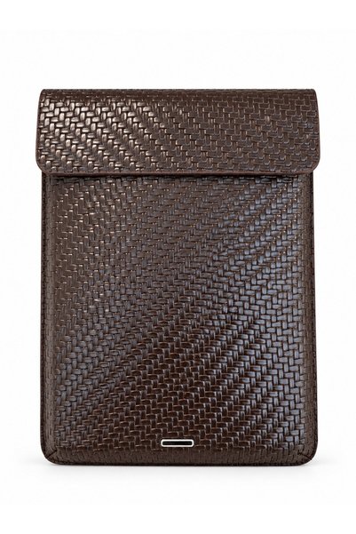 Brown Knit Pattern Unisex Women's Tablet and Laptop Case with Magnetic Closure, 33x25 cm – Protective Home