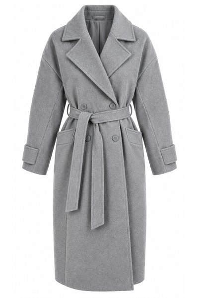 Light Gray Frankfurt Long Cashmere Coat - 2Y408021