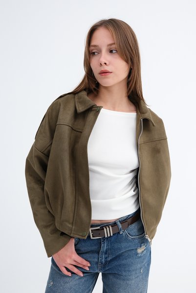 Suede Bomber Jacket C3562