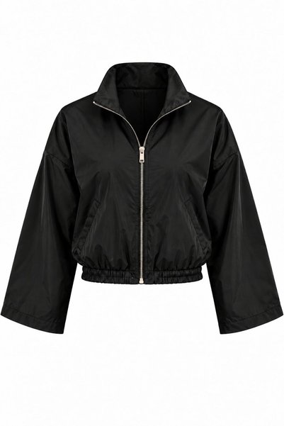 Black Satin Bomber Jacket - 2y9663 - 51229