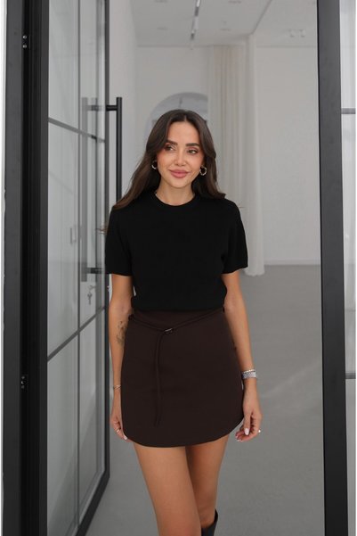 Black Short-Sleeved Sweater