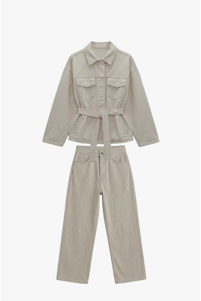 Beige Denim Set