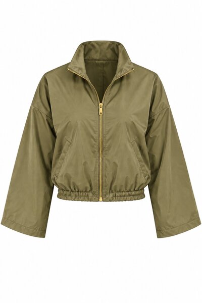 Khaki Satin Bomber Jacket - 2y9663 - 51229
